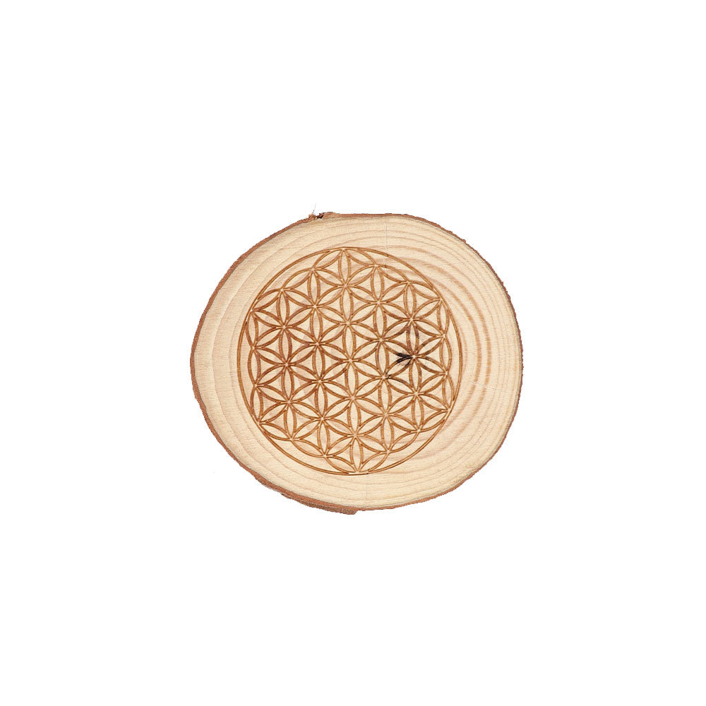 Natural Wood Spiritual Coaster 8-10cm