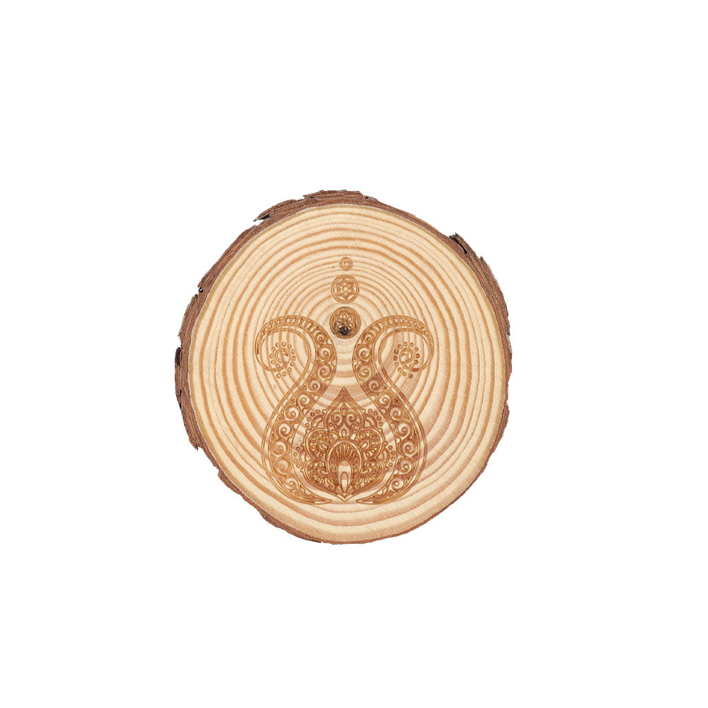 Natural Wood Spiritual Coaster 8-10cm