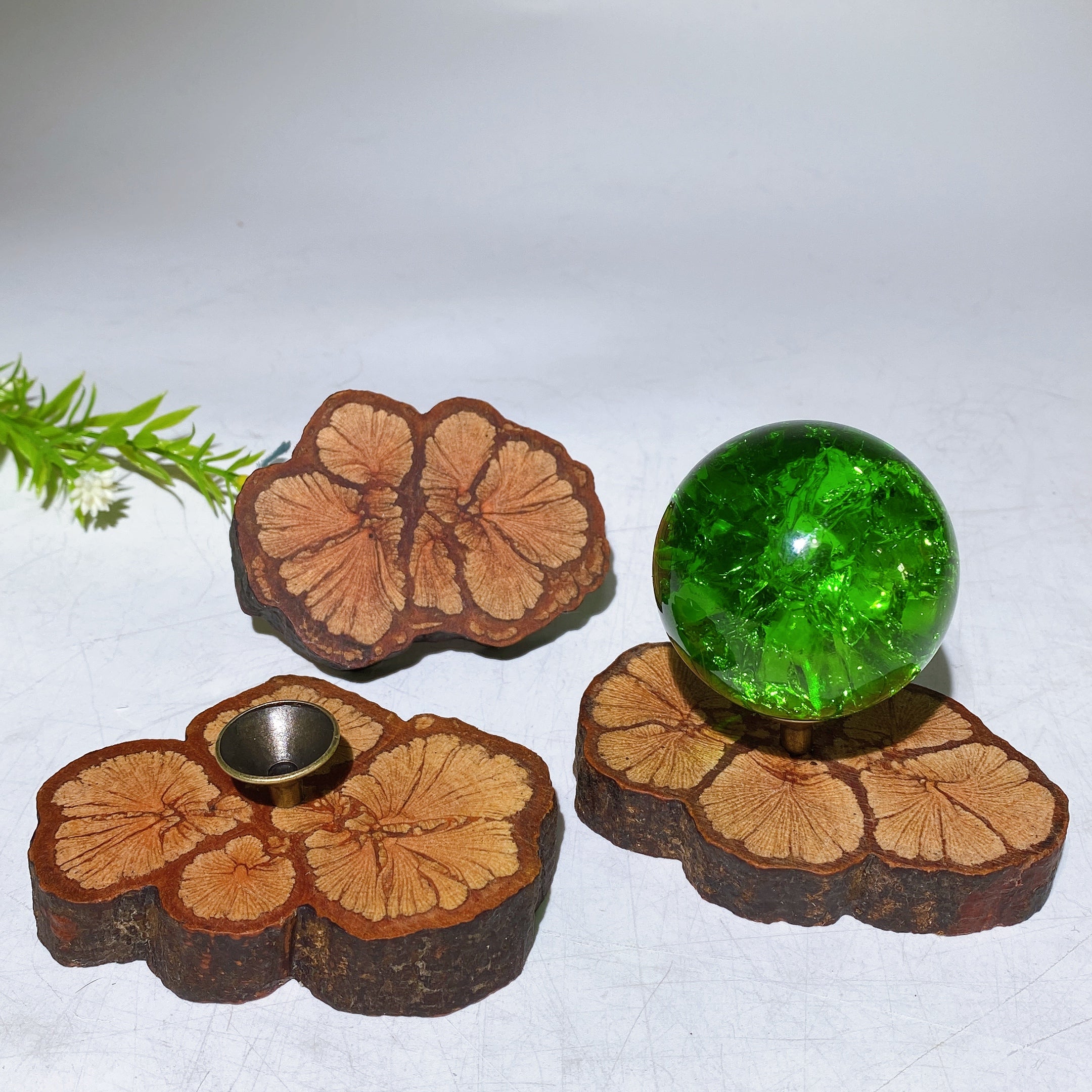 Natural Wood Stand for Crystal Spheres | 3 Inch Display