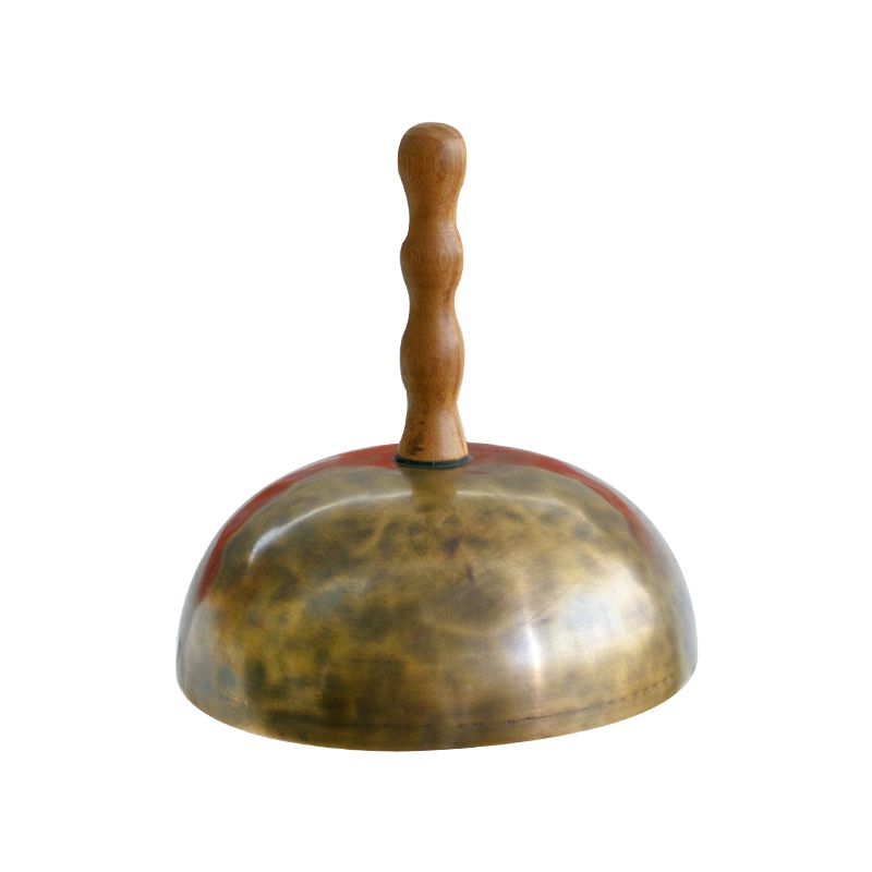 Brass service bell with wooden handle from Nepal Handmade Tibetan Meditation Bell Instrument