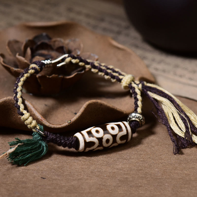 Nine-Eye Dzi Bead Protection Agate Bracelet Unisex
