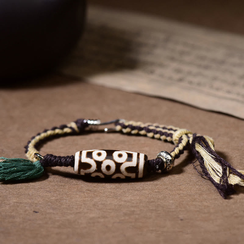 Nine-Eye Dzi Bead Protection Agate Bracelet Unisex