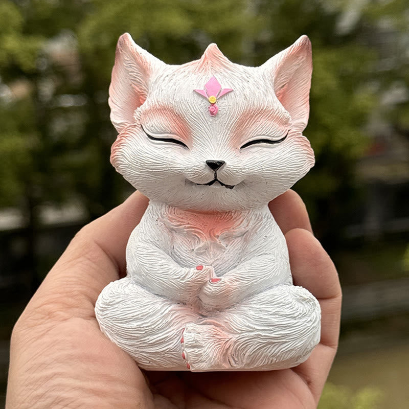 Nine-Tailed Fox Resin Figurine 10x6x6cm Spiritual Protection