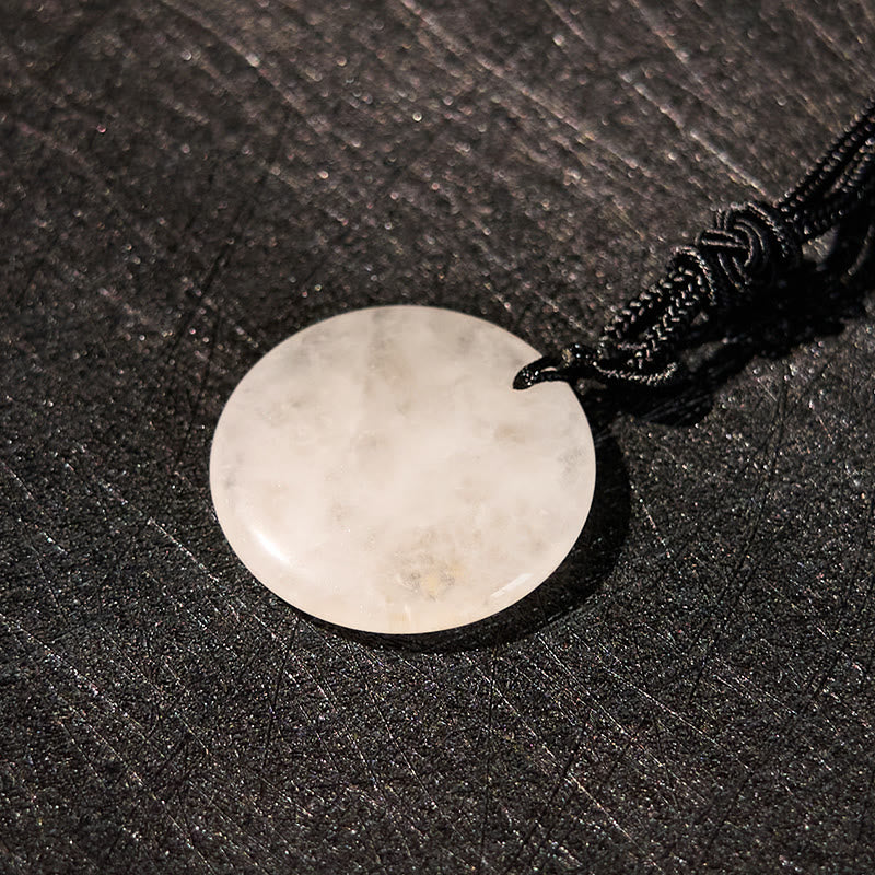 Obsidian Necklace with Sanskrit Mantra Pendant for Strength & Balance