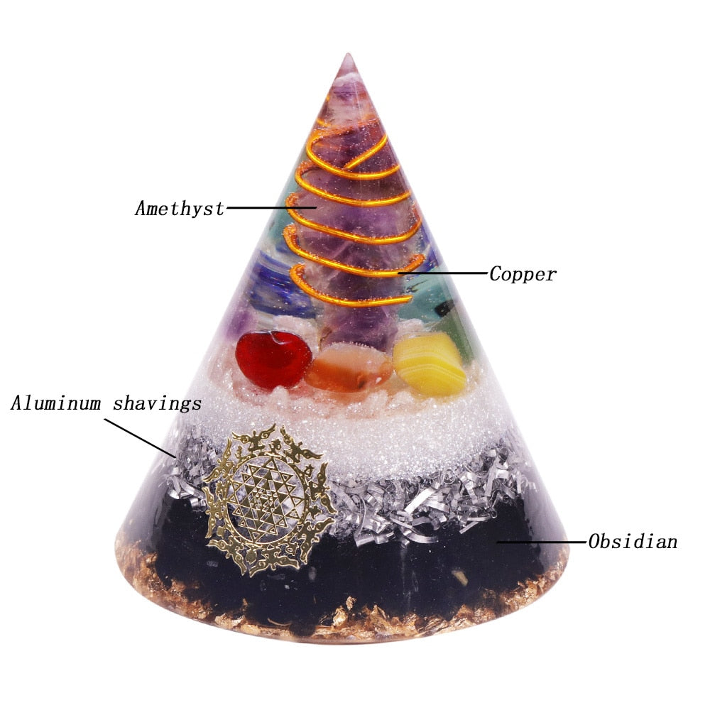 Obsidian Protection Cone Pyramid for Meditation and Balance
