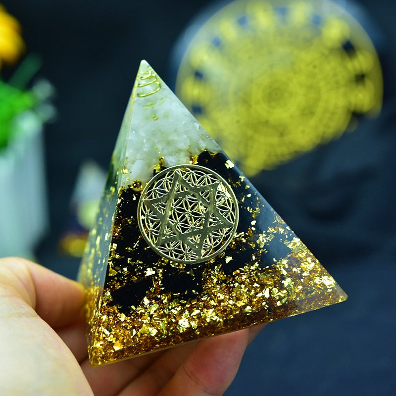 Obsidian Protector Orgone Pyramid