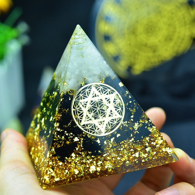 Obsidian Protector Orgone Pyramid