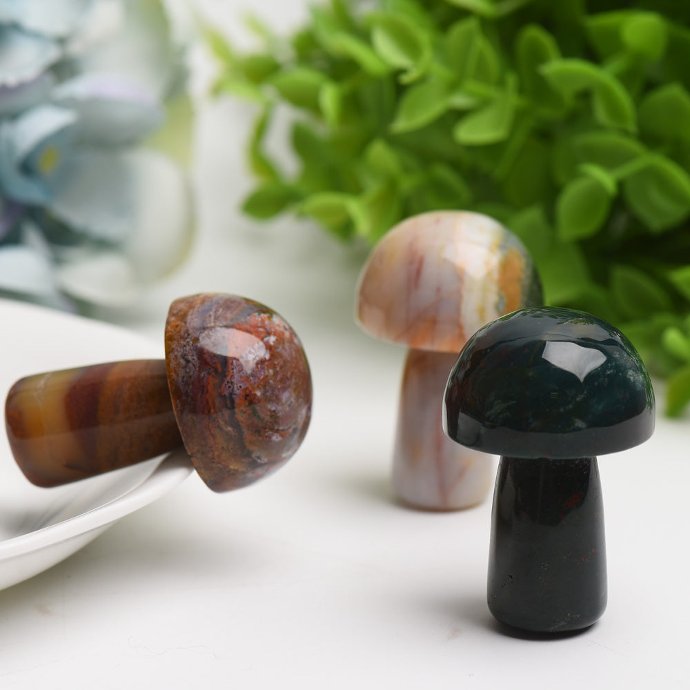 Ocean Jasper 1.9 Inch Crystal Mushroom Carving