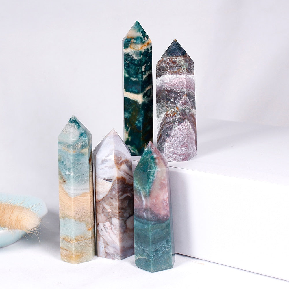 Ocean Jasper Tower for Healing and Tranquility