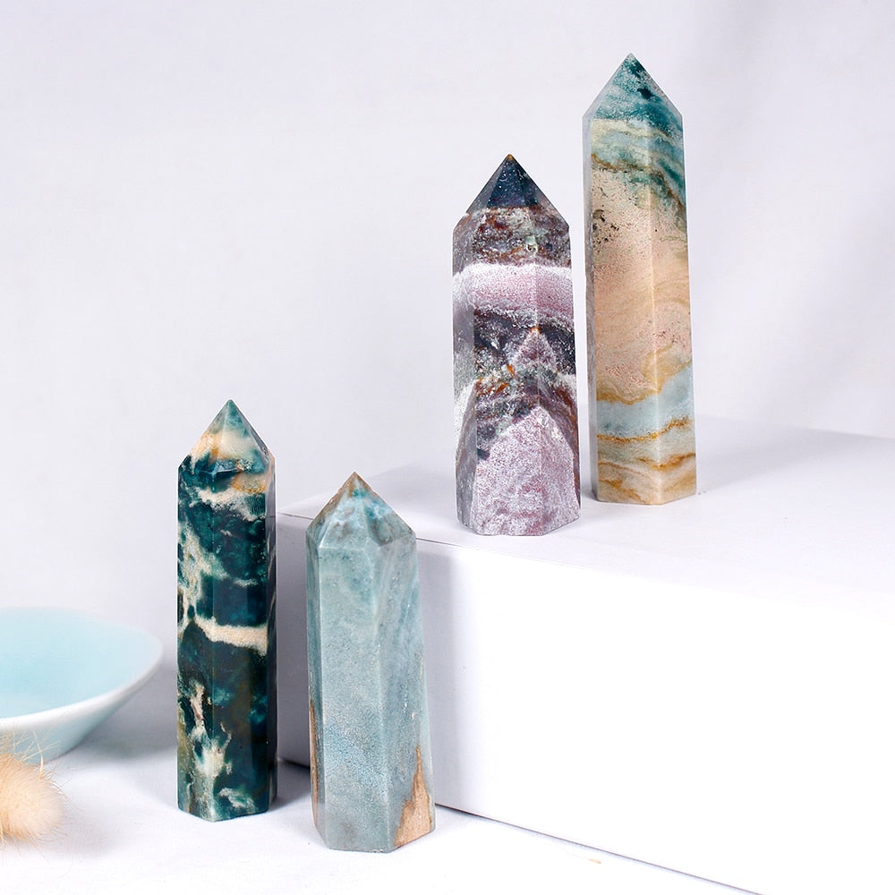 Ocean Jasper Tower for Healing and Tranquility