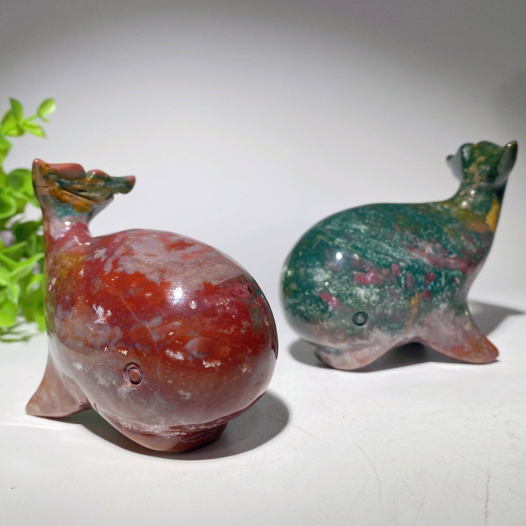 Ocean Jasper Whale Crystal Carving 4.0-4.3 inch Healing Sculptures