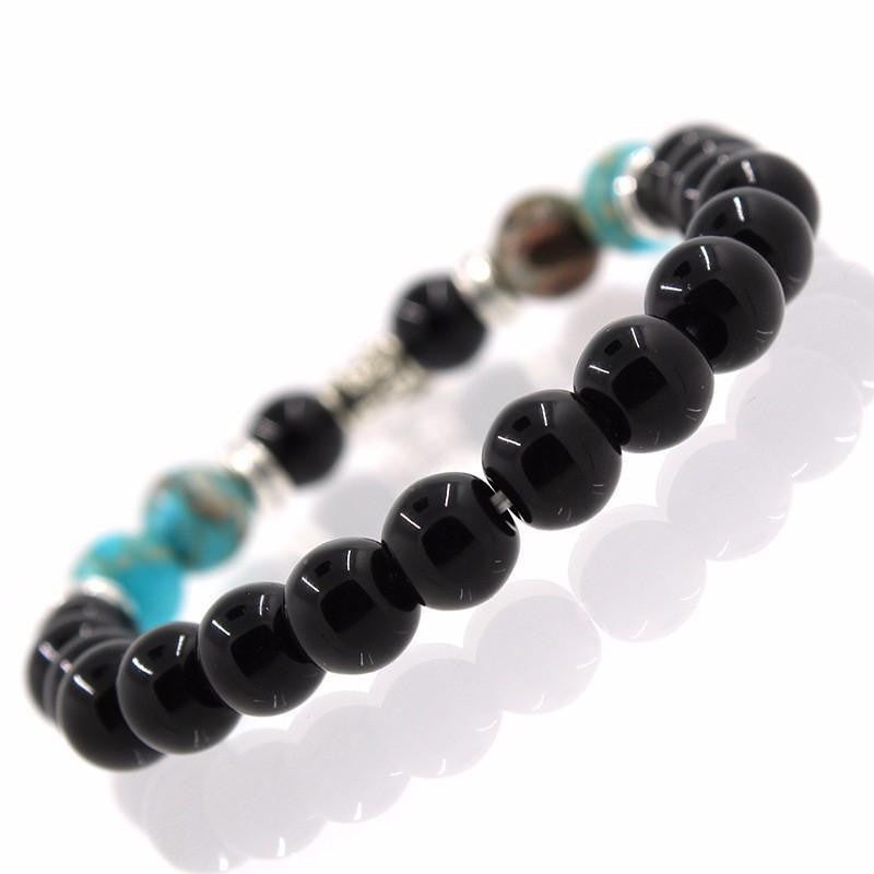 Om Charm Agate Bracelet - Symbolic Jewelry