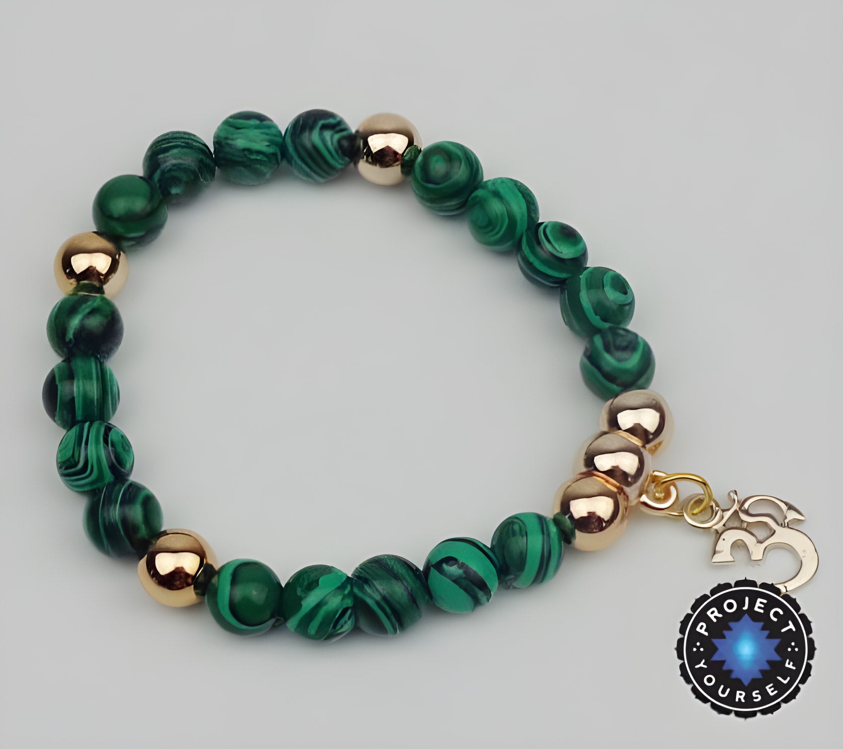 Om Jasper Mala Bead Bracelet for Mindfulness