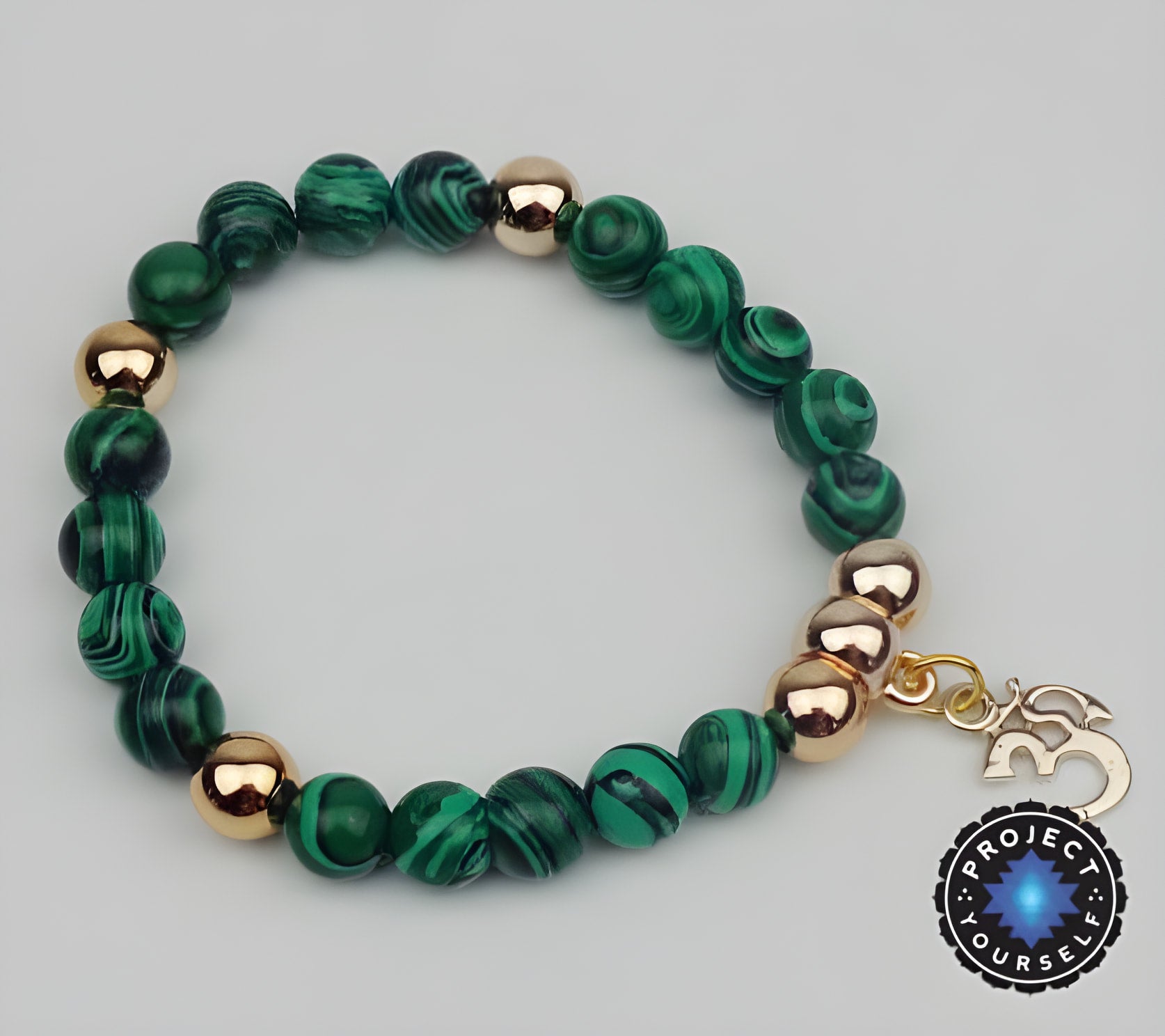 Om Jasper Mala Bead Bracelet for Mindfulness Practice
