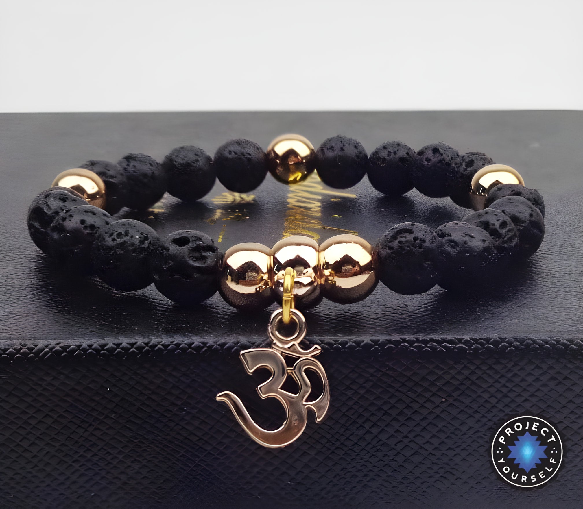 Om Jasper Mala Bead Bracelet for Mindfulness Practice