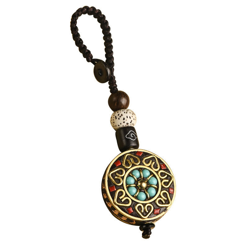 Om Mani Padme Hum Bodhi Seed Peace Key Chain Charm