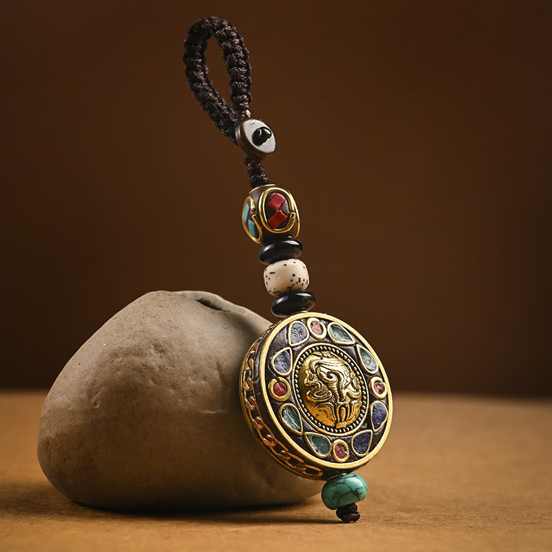 Om Mani Padme Hum Bodhi Seed Peace Key Chain Charm