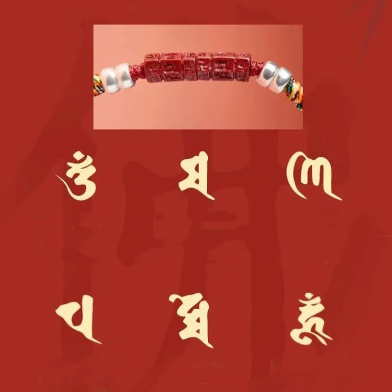 Om Mani Padme Hum Cinnabar Red String Bracelet