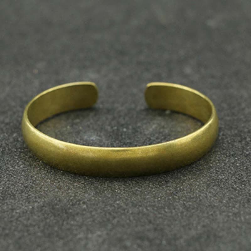 Om Mani Padme Hum Copper Leather Peace Cuff Bracelet Unisex