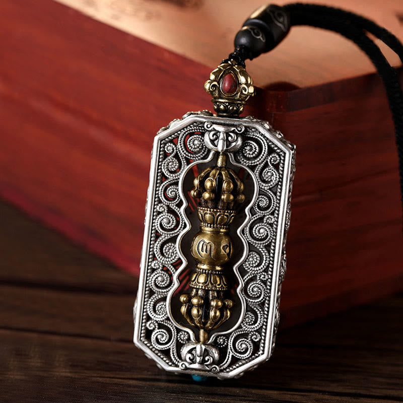 Om Mani Padme Hum Necklace | Dorje Vajra Lotus Pendant