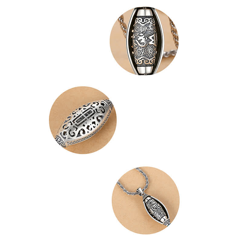 Om Mani Padme Hum Rotatable Protection Necklace Copper