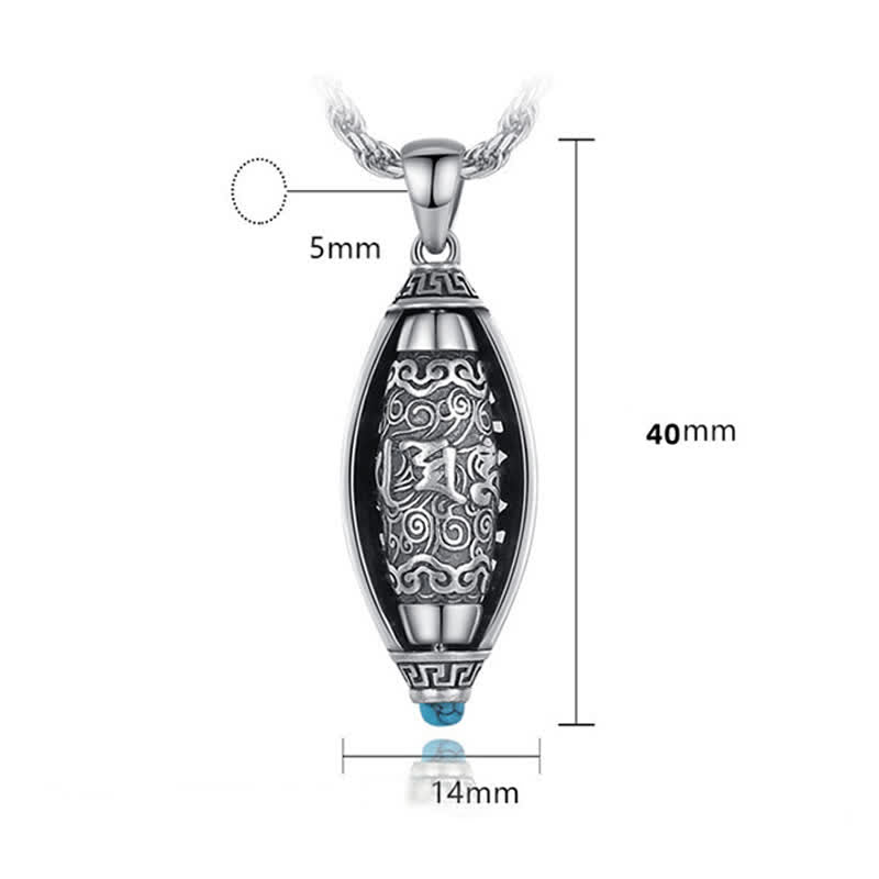 Om Mani Padme Hum Rotatable Protection Necklace Copper