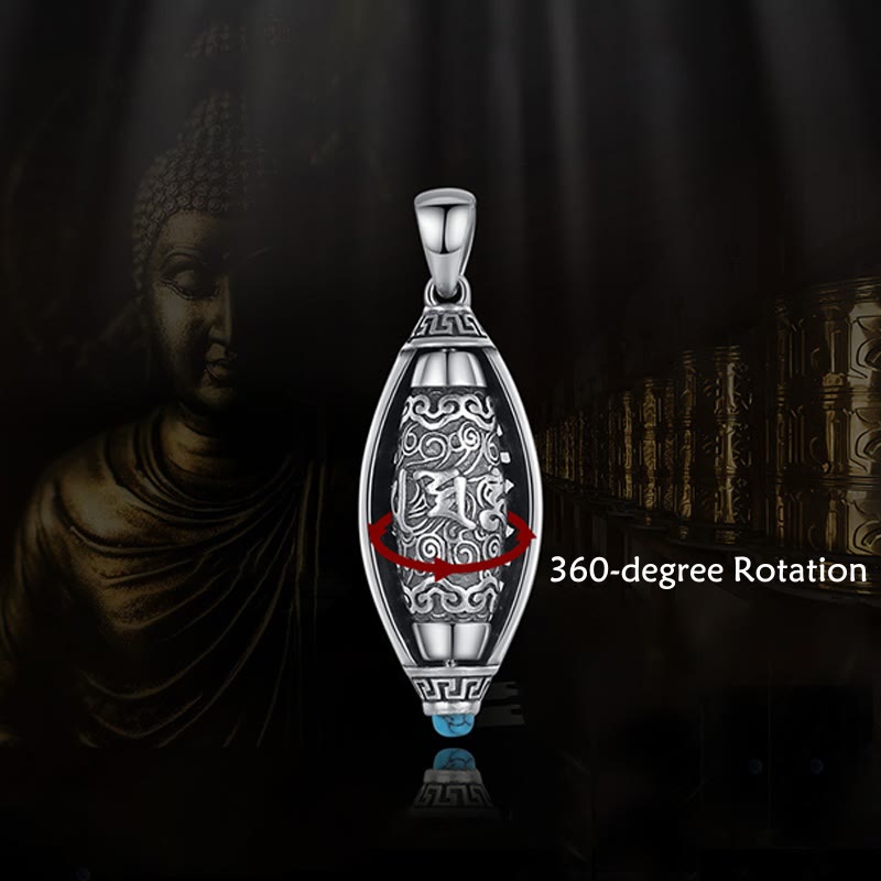 Om Mani Padme Hum Rotatable Protection Necklace Copper