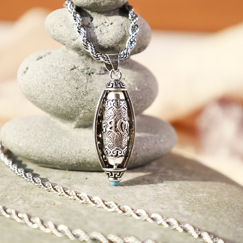 Om Mani Padme Hum Rotatable Protection Necklace Copper