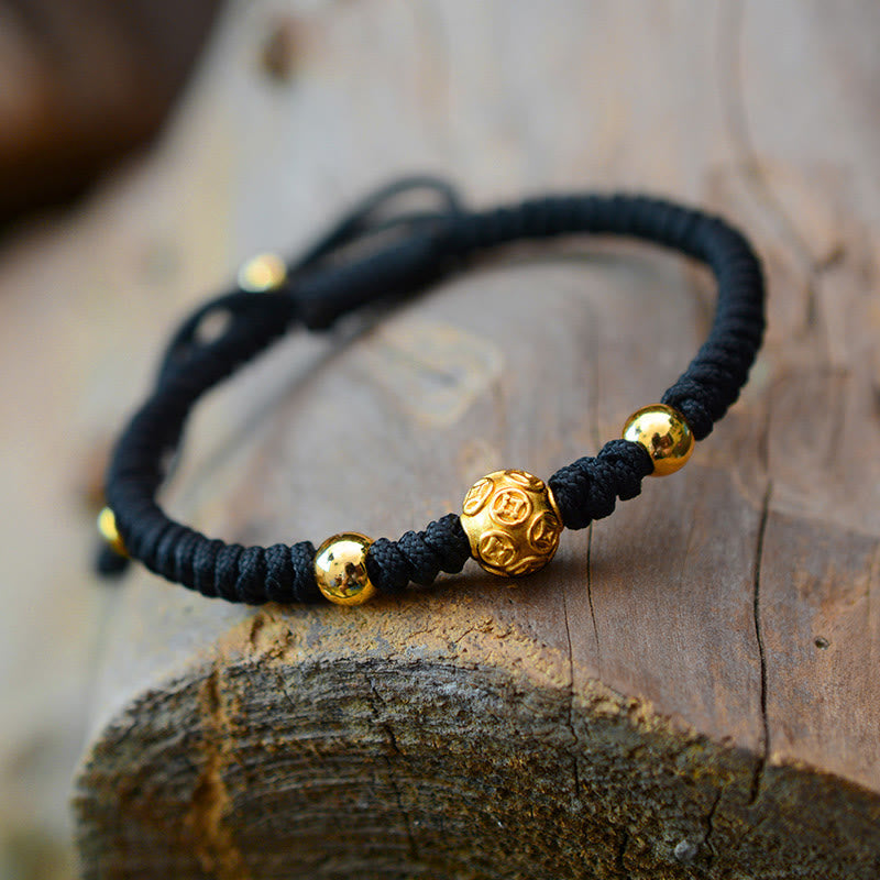 Om Mani Padme Hum Silver String Couple Bracelet | Protection & Luck