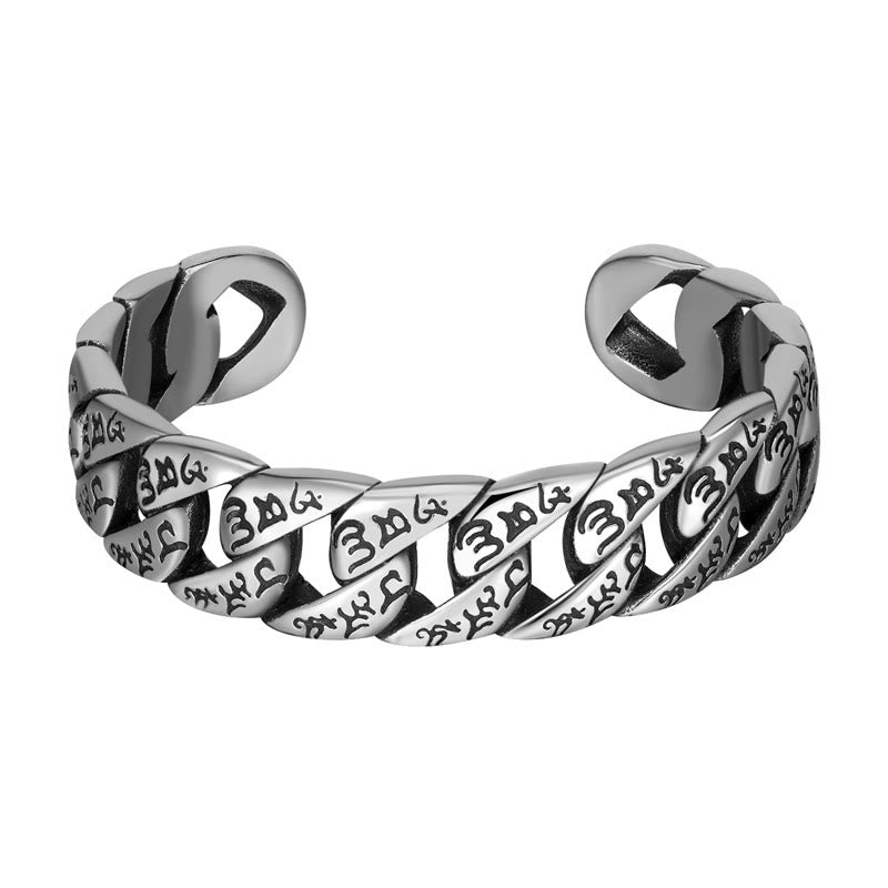 Om Mani Padme Hum Titanium Steel Handcrafted Peace Bracelet