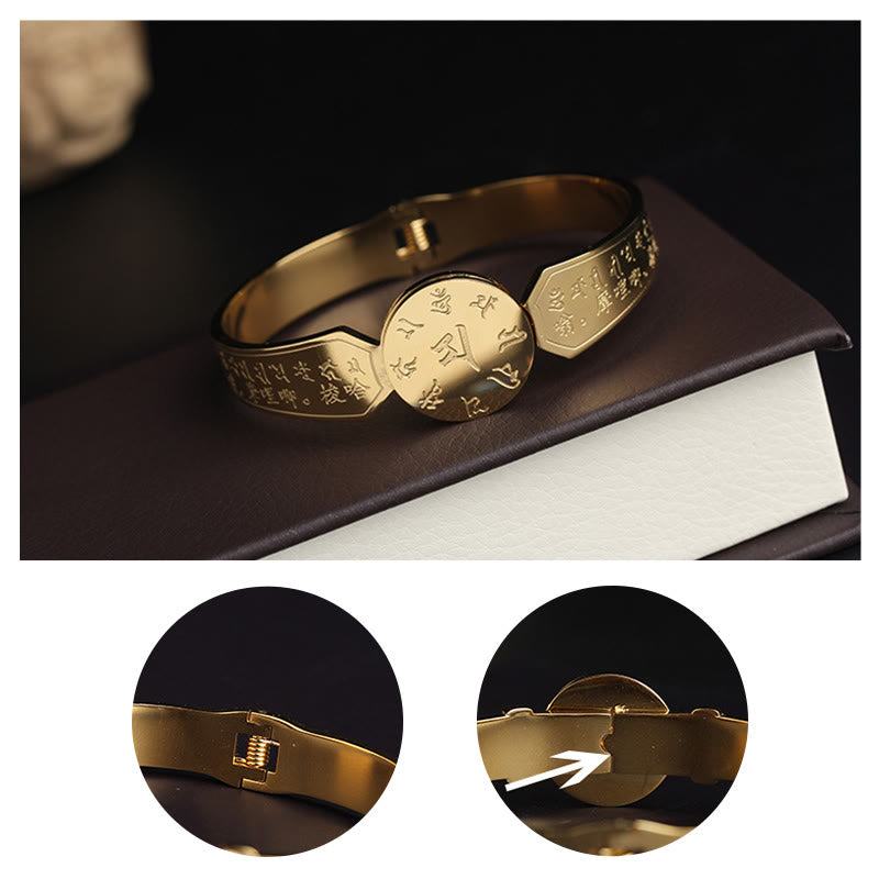 Om Mani Padme Hum Titanium Steel Harmony Bracelet | 60mm