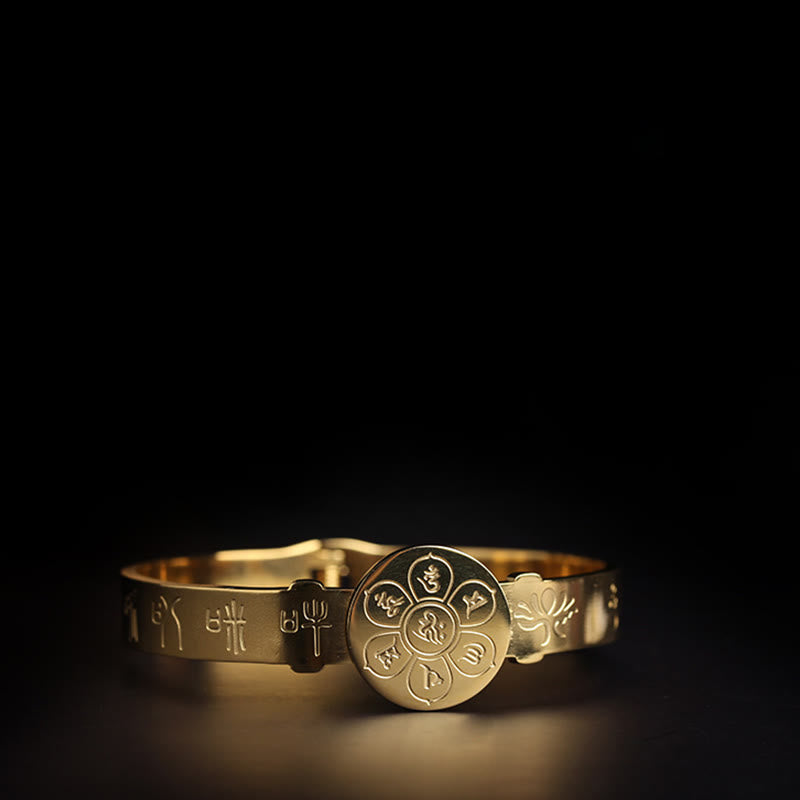 Om Mani Padme Hum Titanium Steel Harmony Bracelet | 60mm