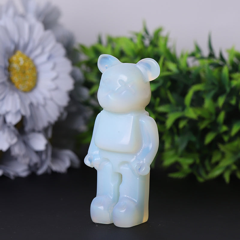 Opalite 3.2" Crystal Bear Carving Figurine