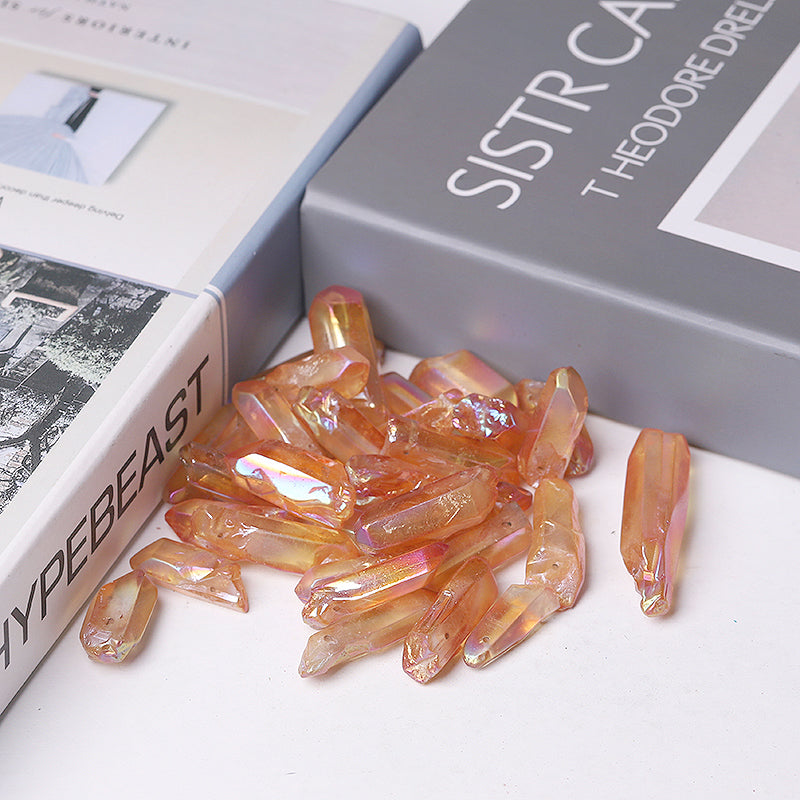 Orange Aura Angel Raw Crystal Points 1.2-1.7 inch Healing