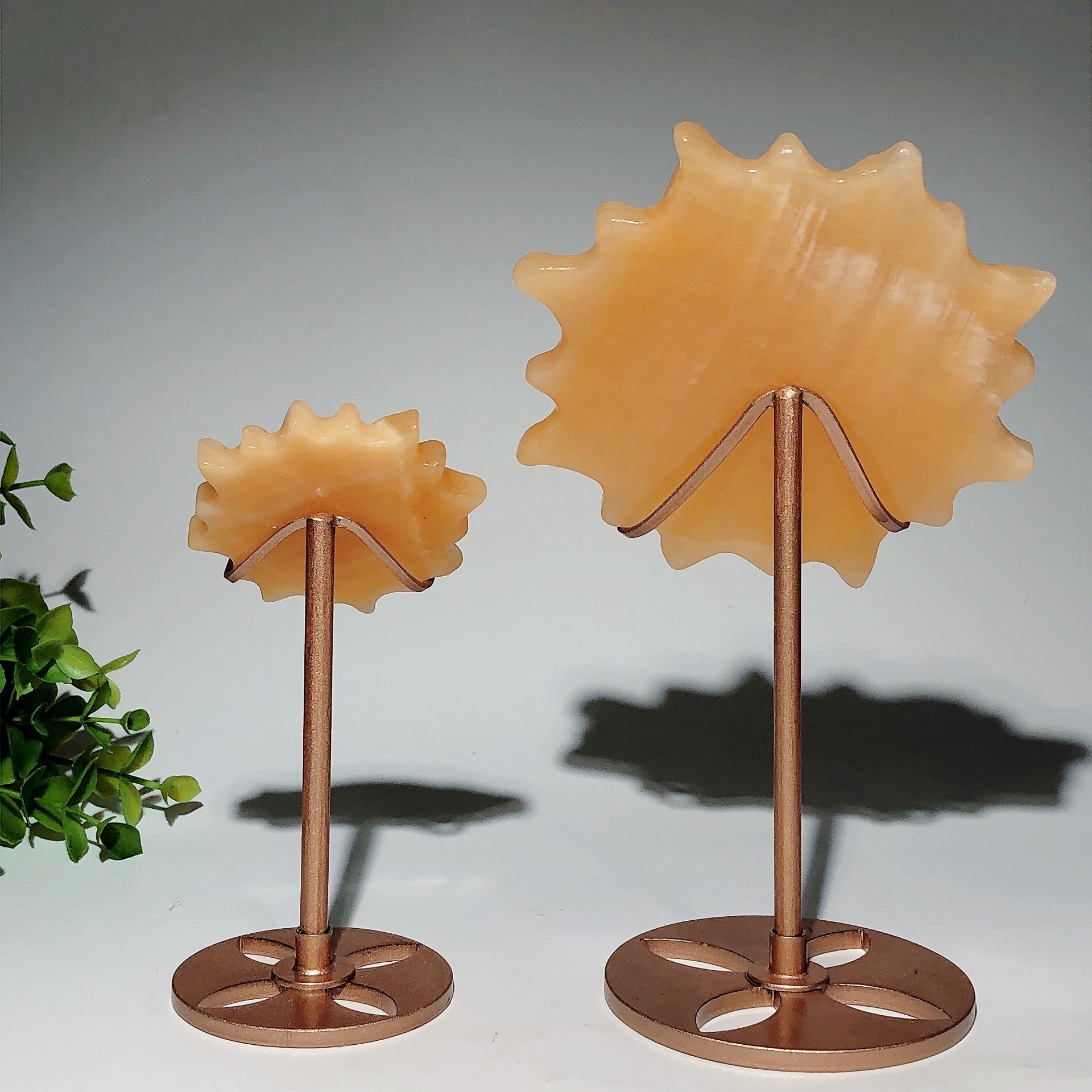 Orange Calcite Crystal Sun Shape 2.5-4.2 Inch Healing Display