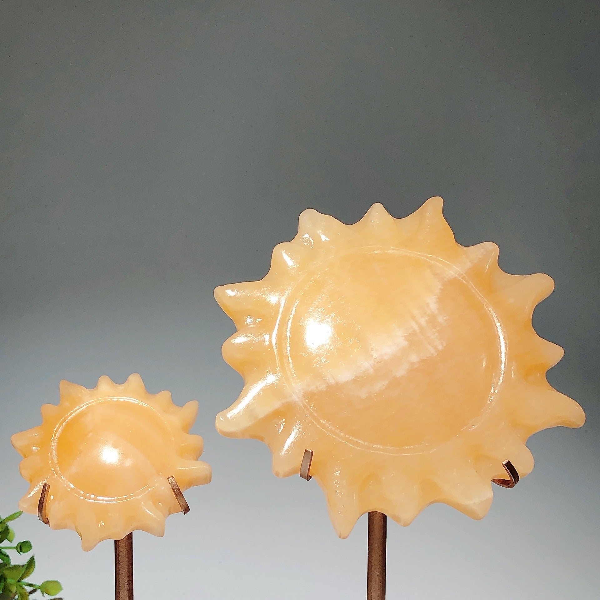 Orange Calcite Crystal Sun Shape 2.5-4.2 Inch Healing Display