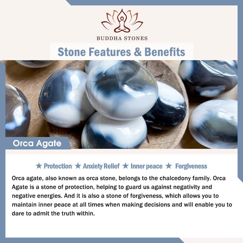 Orca Agate Anxiety Relief Bracelet