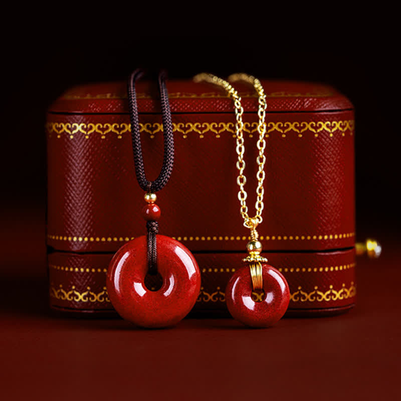 Peace Buckle Cinnabar Necklace | Calm Blessing Pendant