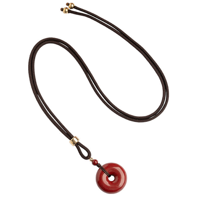 Peace Buckle Cinnabar Necklace | Calm Blessing Pendant
