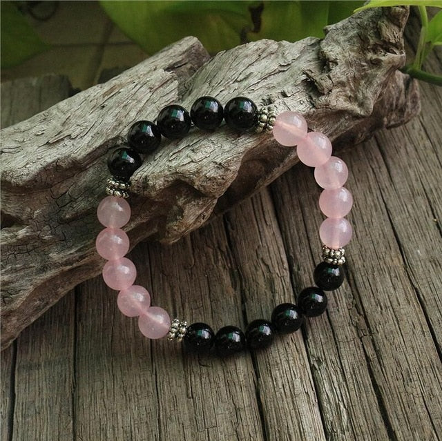 Peaceful Harmony Onyx & Rose Quartz Bracelet