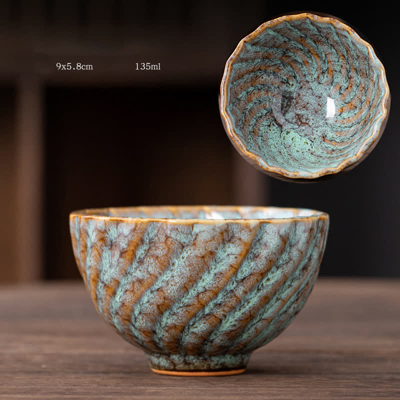 Peach Blossom Ceramic Teacup Beautiful Floral Tea Cup