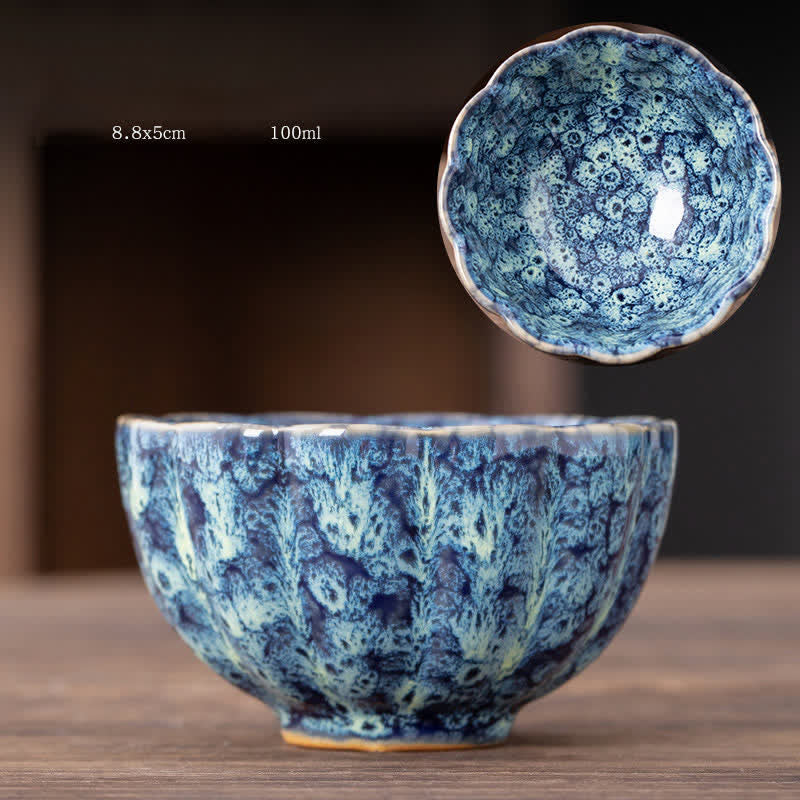 Peach Blossom Ceramic Teacup Beautiful Floral Tea Cup