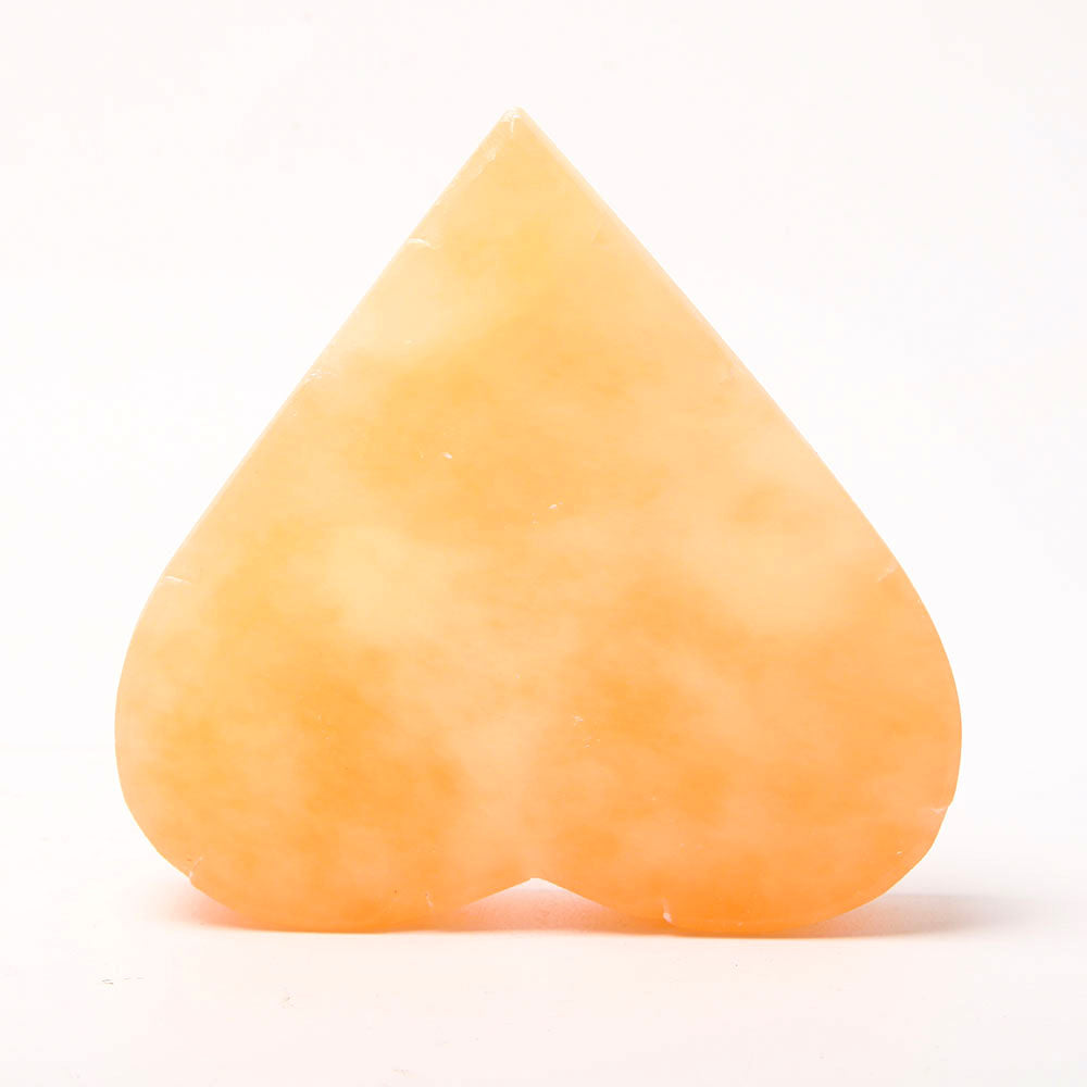 Peach Selenite Heart Crystal 5-Inch Emotional Healing Stone