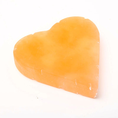 Peach Selenite Heart Crystal 5-Inch Emotional Healing Stone