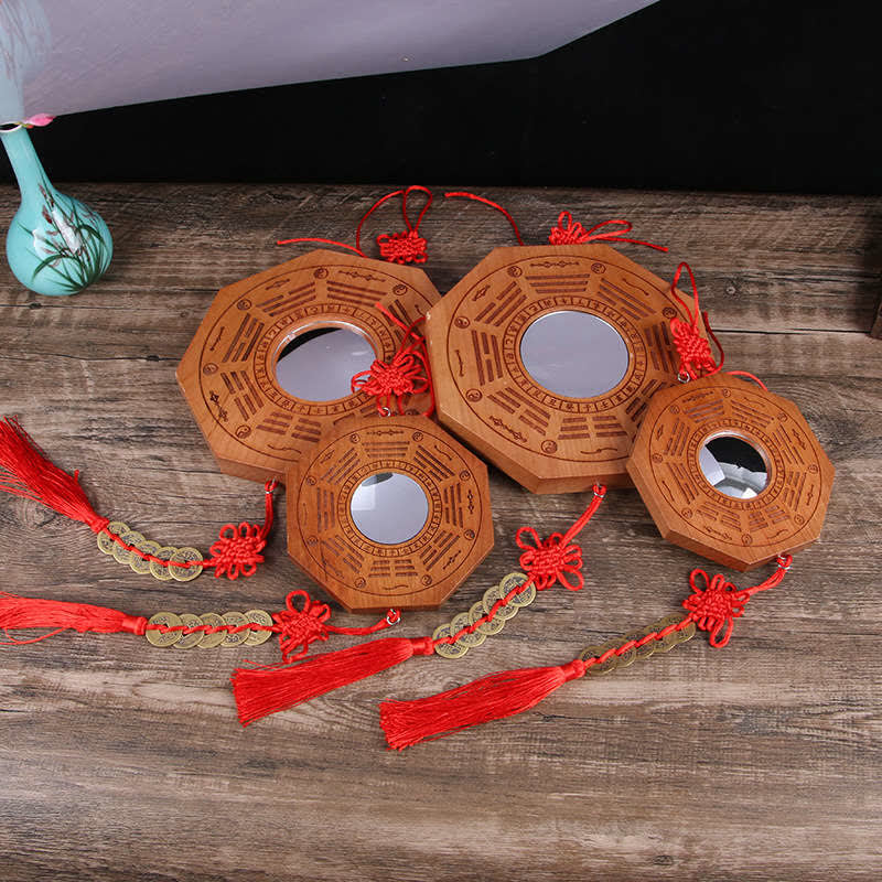 Peach Wood Bagua Map 20cm Feng Shui Wall Art Balance