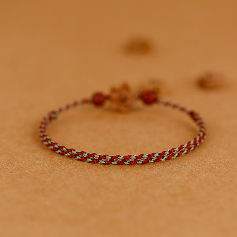 Peach Wood Cinnabar Bracelet Anklet for Wealth and Protection