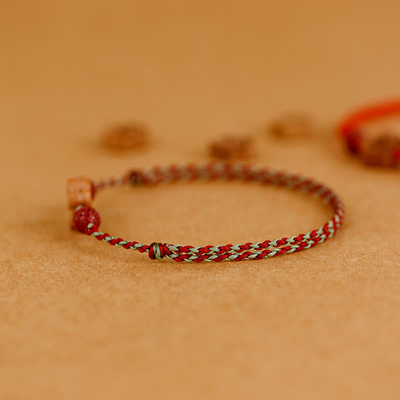 Peach Wood Cinnabar Bracelet Anklet for Wealth and Protection