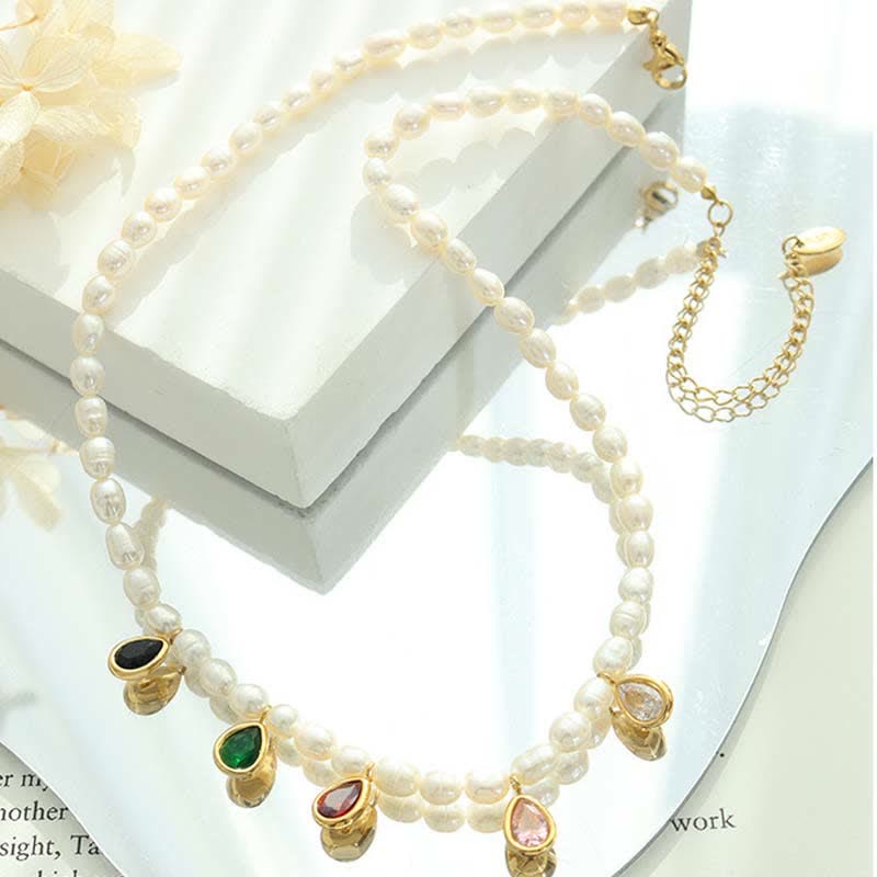 Pearl Purity Necklace Pendant with 18K Gold and Crystal