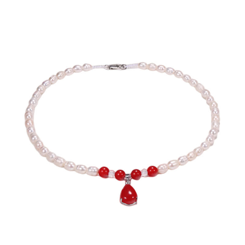 Pearl Waterdrop Necklace 44cm for Calm and Peace