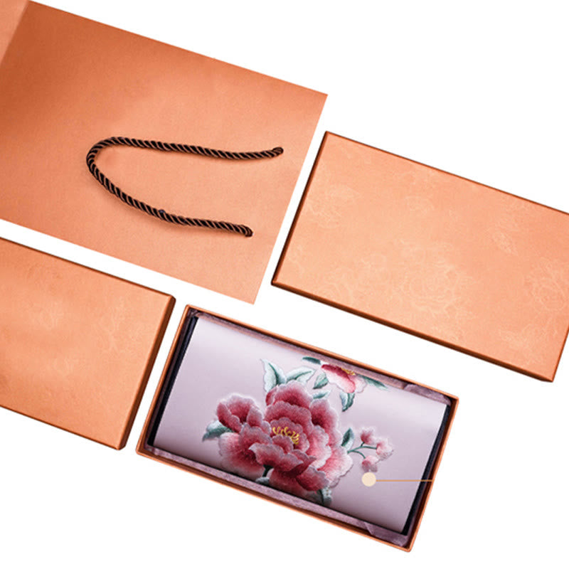 Peony Su Embroidered Handbag 20x10cm | Prosperity Symbol